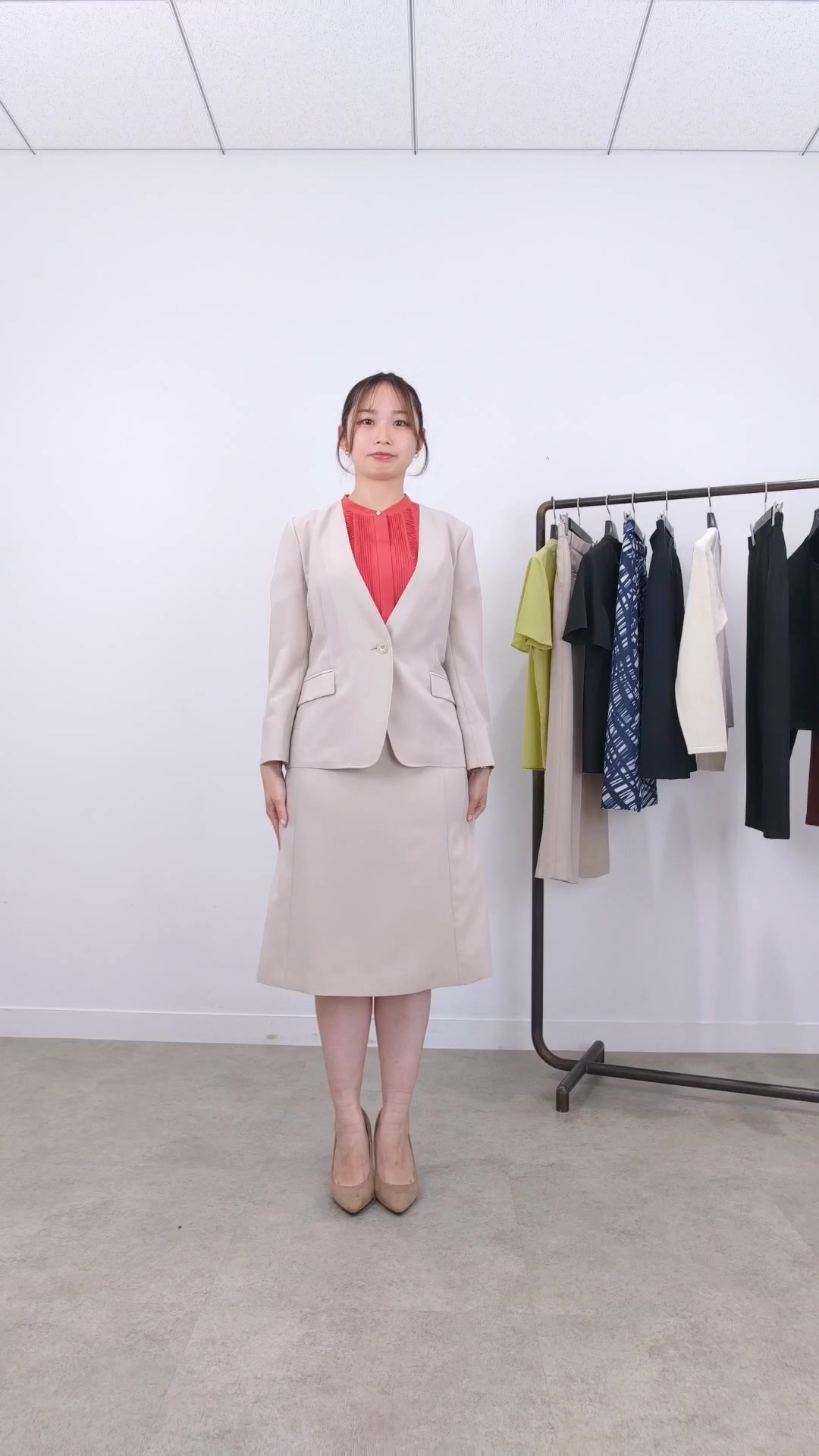 手洗い可／通勤】ノーカラージャケット（ノーカラージャケット